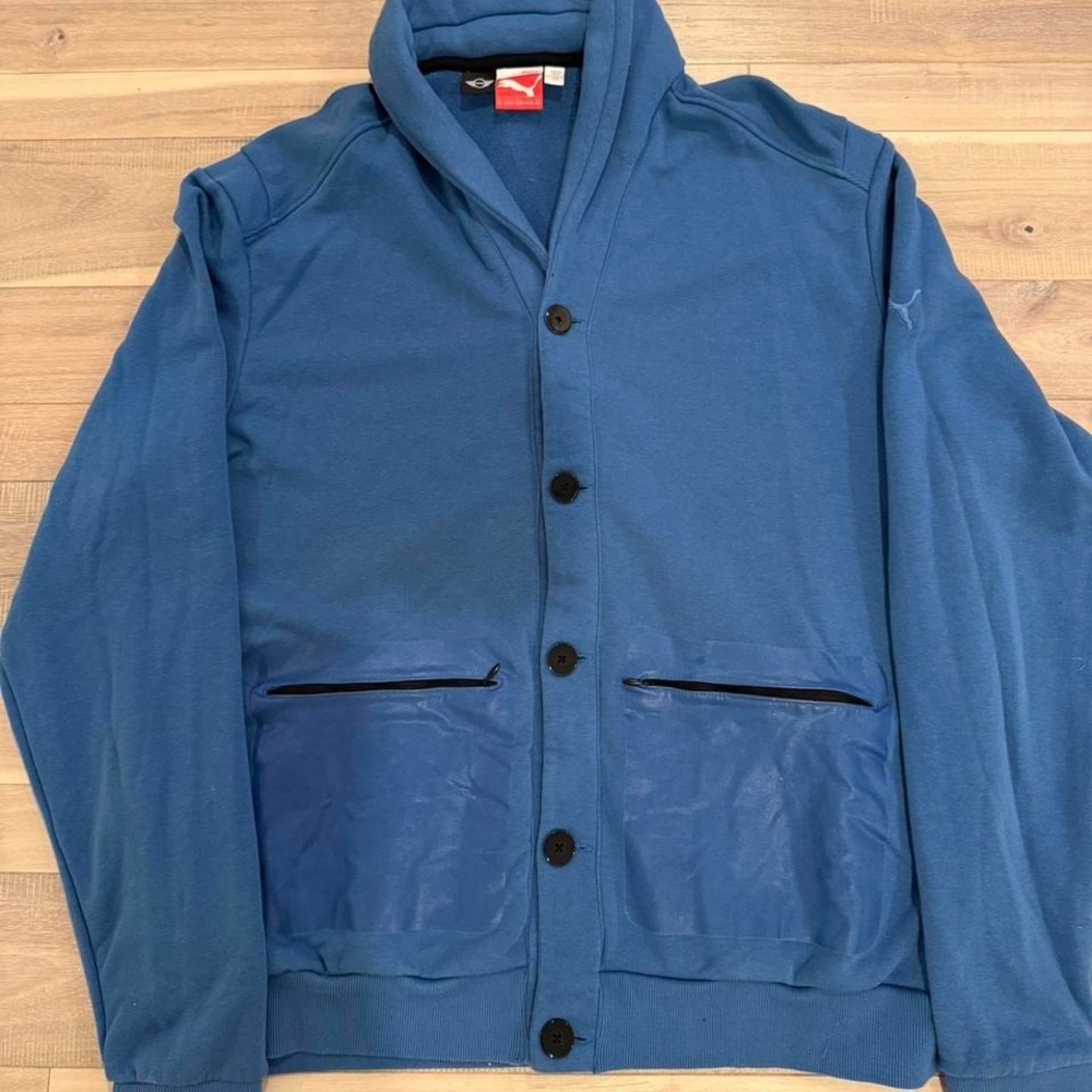 PUMA x mini Cooper size XL blue men's cardigan